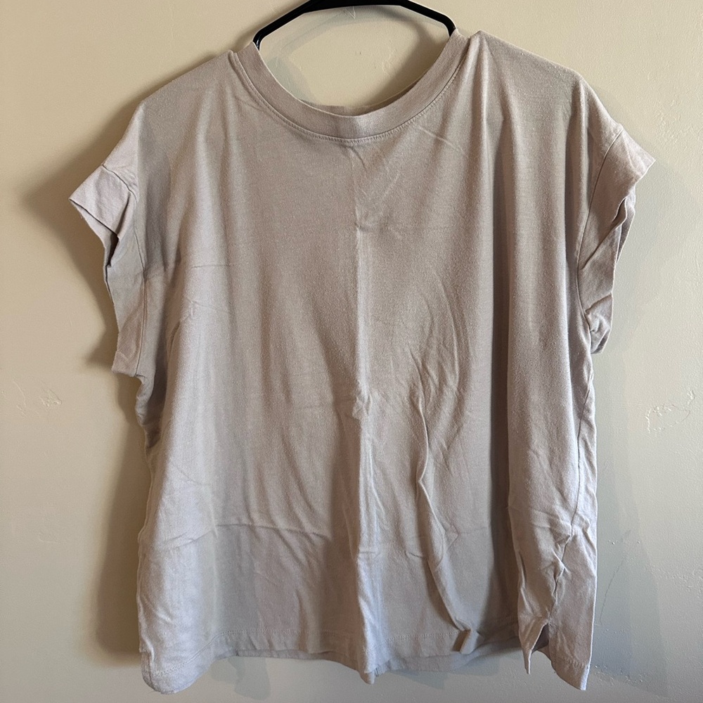 A New Day Light Beige Short Sleeve Top